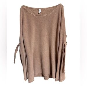 Wishlist Tan Women's Sweatshirt with Tie Sleeves